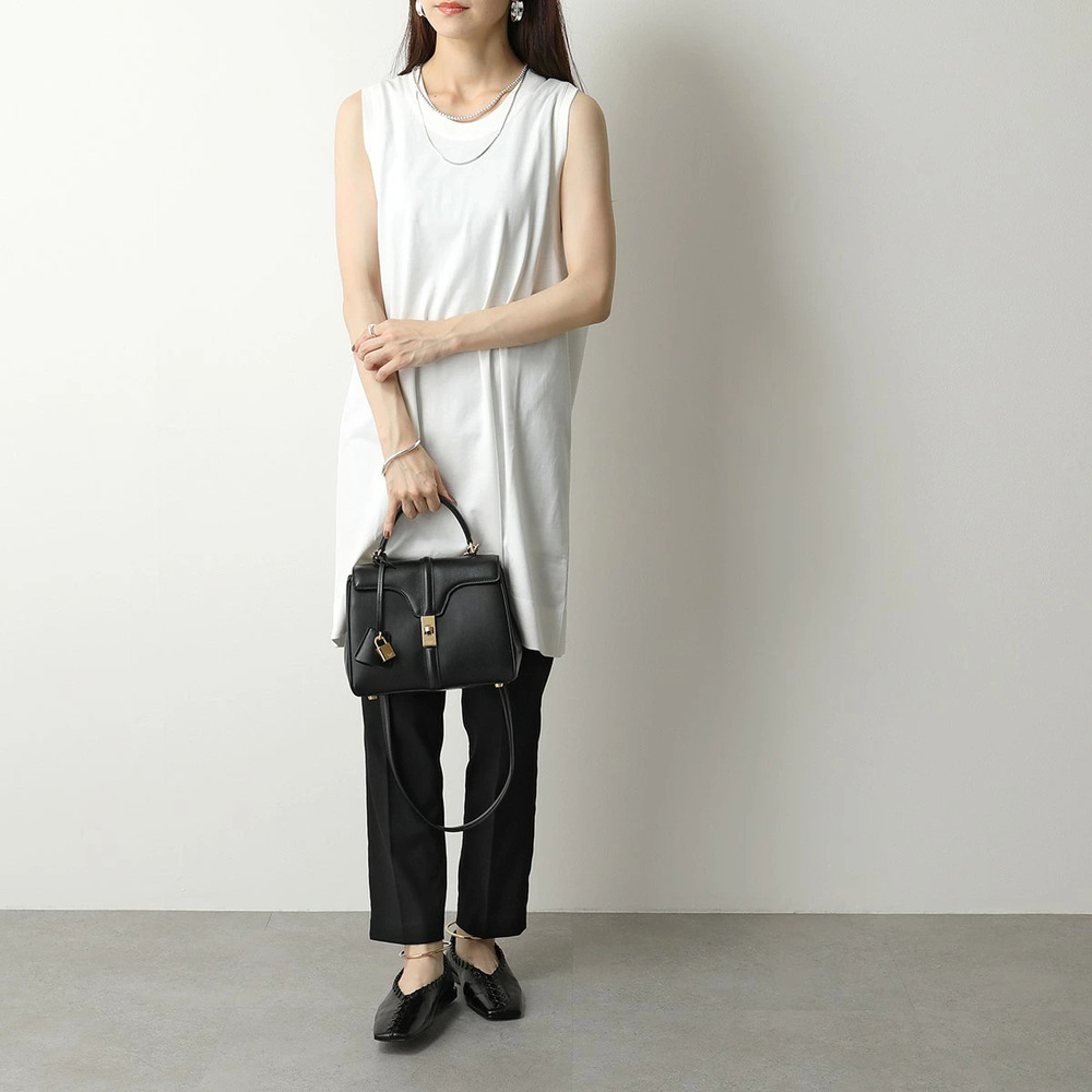 Celine Shoulder Bag Seize Leather Handbag Black